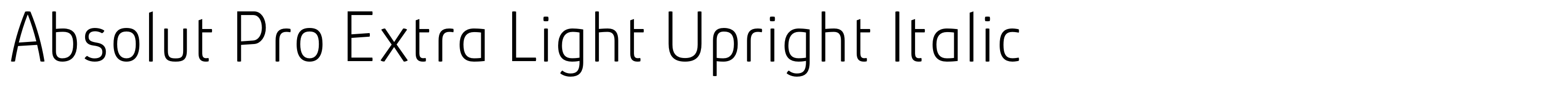 Absolut Pro Extra Light Upright Italic